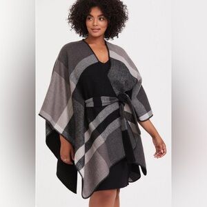 Black and Grey coat - Poncho